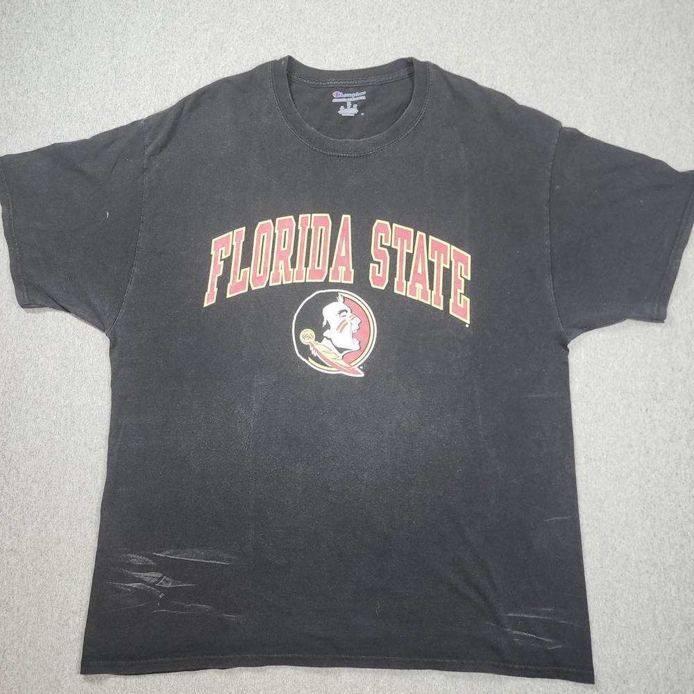 Champion Florida State T-Shirt Mens XL Black Fair FSU Seminoles NCAA Graphic